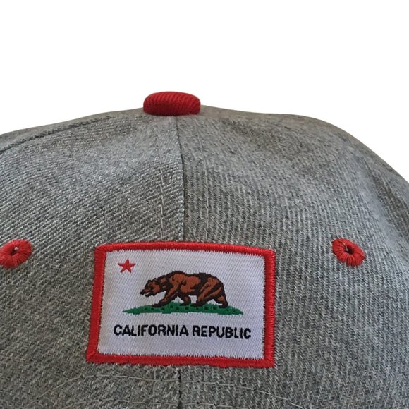 New California Republic Snapback Hat Red/Gray - Picture 6 of 6